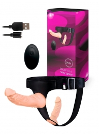 Женский страпон с 2 насадками, вибрацией и пультом ДУ - Erowoman-Eroman - купить с доставкой в Майкопе