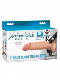 Телесный пустотелый фаллопротез 5’’ Hollow Silicone Strap-On - 14 см. - Pipedream - купить с доставкой в Майкопе