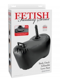 Черное надувное кресло с платформой для фиксации дилдо Body Dock Inflatable Love Seat - Pipedream - купить с доставкой в Майкопе