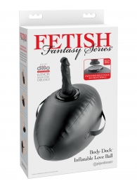 Черный надувной мяч с платформой для фиксации дилдо Body Dock Inflatable Love Ball - Pipedream - купить с доставкой в Майкопе
