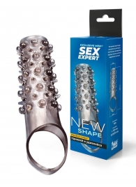 Дымчатая насадка на пенис с шипами и выпуклостями - 12 см. - Sex Expert - в Майкопе купить с доставкой