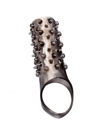 Дымчатая насадка на пенис с шипами и выпуклостями - 12,5 см. - Sex Expert - в Майкопе купить с доставкой