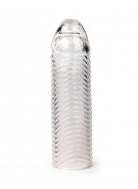 Прозрачная закрытая насадка на пенис с ребрышками - 16 см. - Sex Expert - в Майкопе купить с доставкой