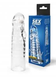 Прозрачная закрытая насадка на член - 15 см. - Sex Expert - в Майкопе купить с доставкой