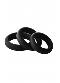 Набор из 3 черных эрекционных колец Smooth Silicone Cockring Pack - Dream Toys - в Майкопе купить с доставкой