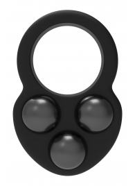 Черное эрекционное кольцо с утяжелителями - Dream Toys - в Майкопе купить с доставкой