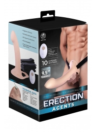 Телесный полый страпон с вибрацией Erection Agents - 24,1 см. - NMC - купить с доставкой в Майкопе