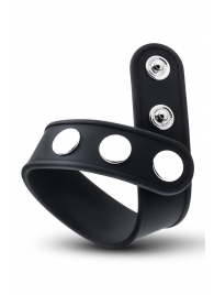 Черное эрекционное кольцо на кнопках - Blush Novelties - в Майкопе купить с доставкой