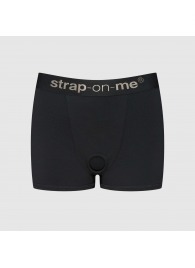 Черные трусики-боксеры для фиксации насадок Strap-on-me Harness Lingerie Allure - size L - Strap-on-me - купить с доставкой в Майкопе