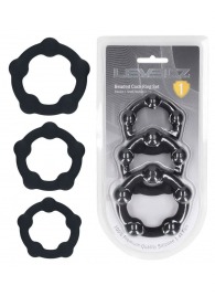 Набор из 3 эрекционных колец Beaded Silicone Cockring Set - Shots Media BV - в Майкопе купить с доставкой