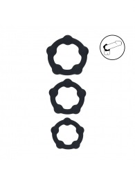 Набор из 3 эрекционных колец Beaded Silicone Cockring Set - Shots Media BV - в Майкопе купить с доставкой