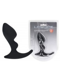 Черная анальная пробка для массажа простаты Double Ripple Silicone Prostate Massager - Shots Media BV - в Майкопе купить с доставкой