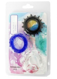 Набор из 3 эрекционных колец разного цвета и рельефа - Boys of Toys - в Майкопе купить с доставкой