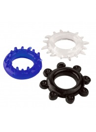 Набор из 3 эрекционных колец разного цвета и рельефа - Boys of Toys - в Майкопе купить с доставкой