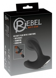 Черная анальная вибропробка с функцией расширения RC Butt Plug with 3 functions - Orion - в Майкопе купить с доставкой