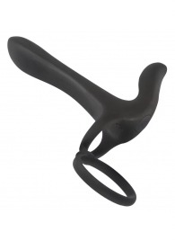 Черная насадка на член с вибрацией Couple’s Vibrator - Orion - в Майкопе купить с доставкой