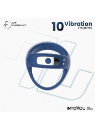 Синее интерактивное эрекционное виброкольцо Rank - Intoyou - в Майкопе купить с доставкой