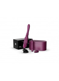 Фиолетовая секс-машина с функцией нагрева, насадками и присоской Sesh - Zalo - купить с доставкой в Майкопе