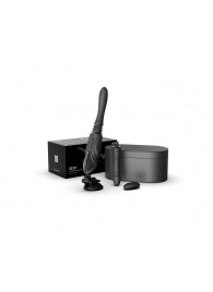 Черная секс-машина с функцией нагрева, насадками и присоской Sesh - Zalo - купить с доставкой в Майкопе