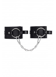 Черные оковы из толстой кожи с люверсами - Pecado - купить с доставкой в Майкопе