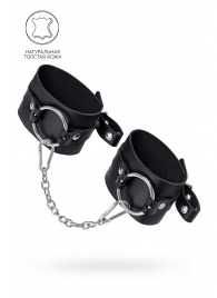 Черные оковы из толстой кожи с люверсами - Pecado - купить с доставкой в Майкопе