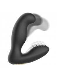 Черный вибромассажер простаты с ротацией и пультом ДУ - Ibiza - в Майкопе купить с доставкой