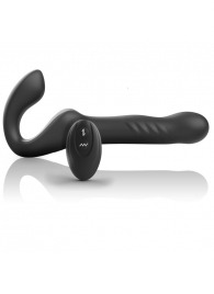 Черный безремневой страпон с вибрацией и возвратно-поступательными движениями - 24 см. - Ibiza - купить с доставкой в Майкопе