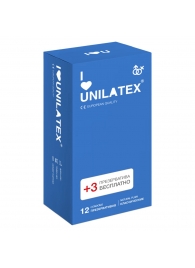 Классические презервативы Unilatex Natural Plain - 12 шт. + 3 шт. в подарок - Unilatex - купить с доставкой в Майкопе