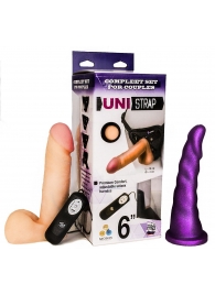 Вибрострапон с двумя насадками UniStrap - 18 и 18 см. - LOVETOY (А-Полимер) - купить с доставкой в Майкопе