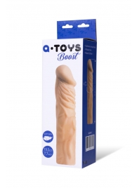 Насадка с ярко выраженной головкой и рельефным стволом - 19 см. - A-toys - в Майкопе купить с доставкой