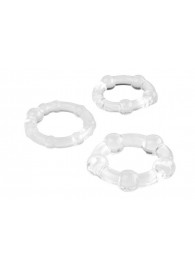 Набор из 3 прозрачных эрекционных колец с разным рельефом - A-toys - в Майкопе купить с доставкой