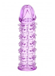 Гелевая фиолетовая насадка на фаллос с шипами - 12 см. - Toyfa Basic - в Майкопе купить с доставкой