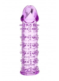 Гелевая фиолетовая насадка на фаллос с шипами - 12 см. - Toyfa Basic - в Майкопе купить с доставкой