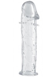 Гладкая прозрачная насадка с усиками под головкой - 12,5 см. - Toyfa Basic - в Майкопе купить с доставкой
