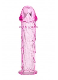 Гладкая розовая насадка с усиками под головкой - 12,5 см. - Toyfa Basic - в Майкопе купить с доставкой