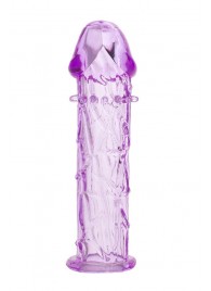 Гладкая фиолетовая насадка с усиками под головкой - 12,5 см. - Toyfa Basic - в Майкопе купить с доставкой