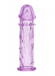 Гладкая фиолетовая насадка с усиками под головкой - 12,5 см. - Toyfa Basic - в Майкопе купить с доставкой