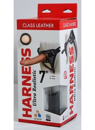 Насадка-фаллоимитатор на кожаных трусиках Harness Ultra Realistic 7  - 18 см. - LOVETOY (А-Полимер) - купить с доставкой в Майкопе