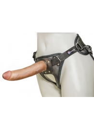 Насадка-фаллоимитатор на кожаных трусиках Harness Ultra Realistic 7  - 18 см. - LOVETOY (А-Полимер) - купить с доставкой в Майкопе