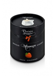 Массажная свеча с ароматом клубники Bougie de Massage Gourmande Fraise - 80 мл. - Plaisir Secret - купить с доставкой в Майкопе