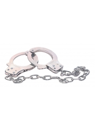 Наручники из металла с длинной цепочкой CHROME HANDCUFFS METAL HANDCUFFS W. KEY - NMC - купить с доставкой в Майкопе