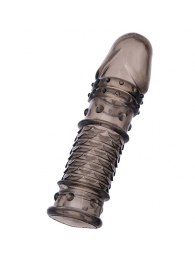 Дымчатая закрытая насадка ToyFa XLover с чешуйками и пупырышками - 13,5 см. - ToyFa - в Майкопе купить с доставкой