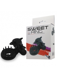 Чёрное эрекционное виброкольцо Sweet Ring с дельфинчиком - Baile - в Майкопе купить с доставкой