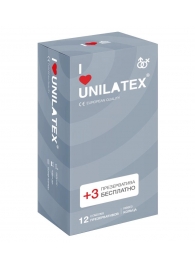 Презервативы с рёбрами Unilatex Ribbed - 12 шт. + 3 шт. в подарок - Unilatex - купить с доставкой в Майкопе