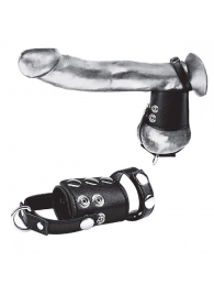 Кольцо на член и мошонку Cock Ring With 2  Ball Stretcher And Optional Weight Ring - BlueLine - в Майкопе купить с доставкой