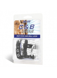 Утяжка на пенис на замочке Duo Cock And Ball Lock - BlueLine - купить с доставкой в Майкопе