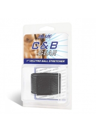 Чёрная утяжка на мошонку 1  Velcro Ball Stretcher - BlueLine - купить с доставкой в Майкопе