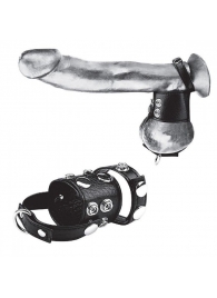 Утяжка на пенис и мошонку Cock Ring With 1.5  Ball Stretcher And Optional Weight Ring - BlueLine - купить с доставкой в Майкопе
