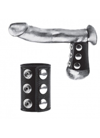 Утяжка на пенис на кнопочках 100% PVC STRAP WITH METAL SNAP - BlueLine - купить с доставкой в Майкопе