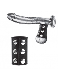 Чёрная утяжка на кнопках 100% PVC STRAP WITH METAL SNAP - BlueLine - купить с доставкой в Майкопе